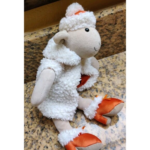 Jellycat Sheep Plush Toy In Orange High Heels And Shearling Coat 12" Fashion - Picture 5 of 11